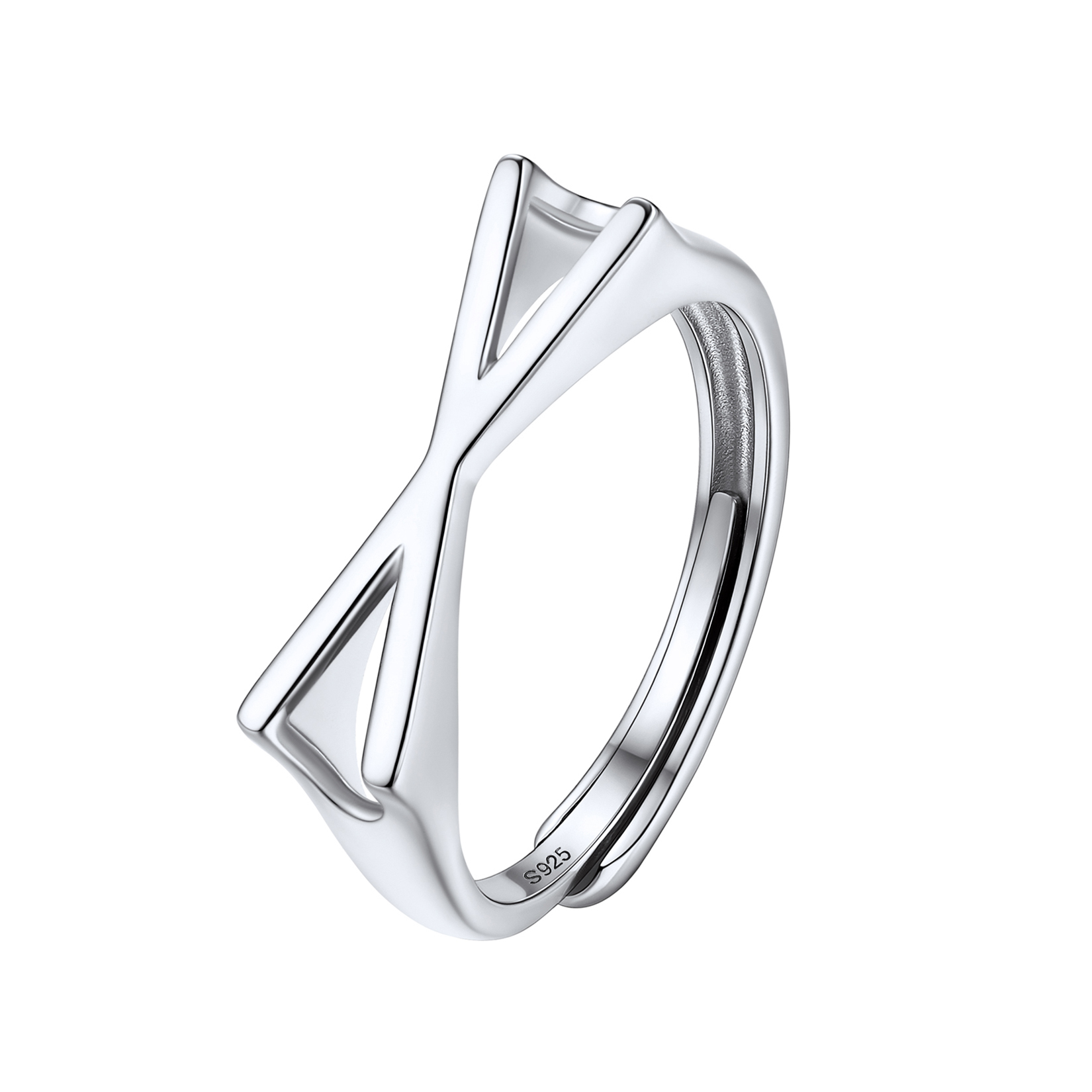 Sterling Silver Initial Stamped Alphabet A-Z Adjustable Ring