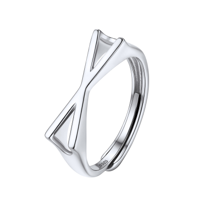 Sterling Silver Initial Stamped Alphabet A-Z Adjustable Ring