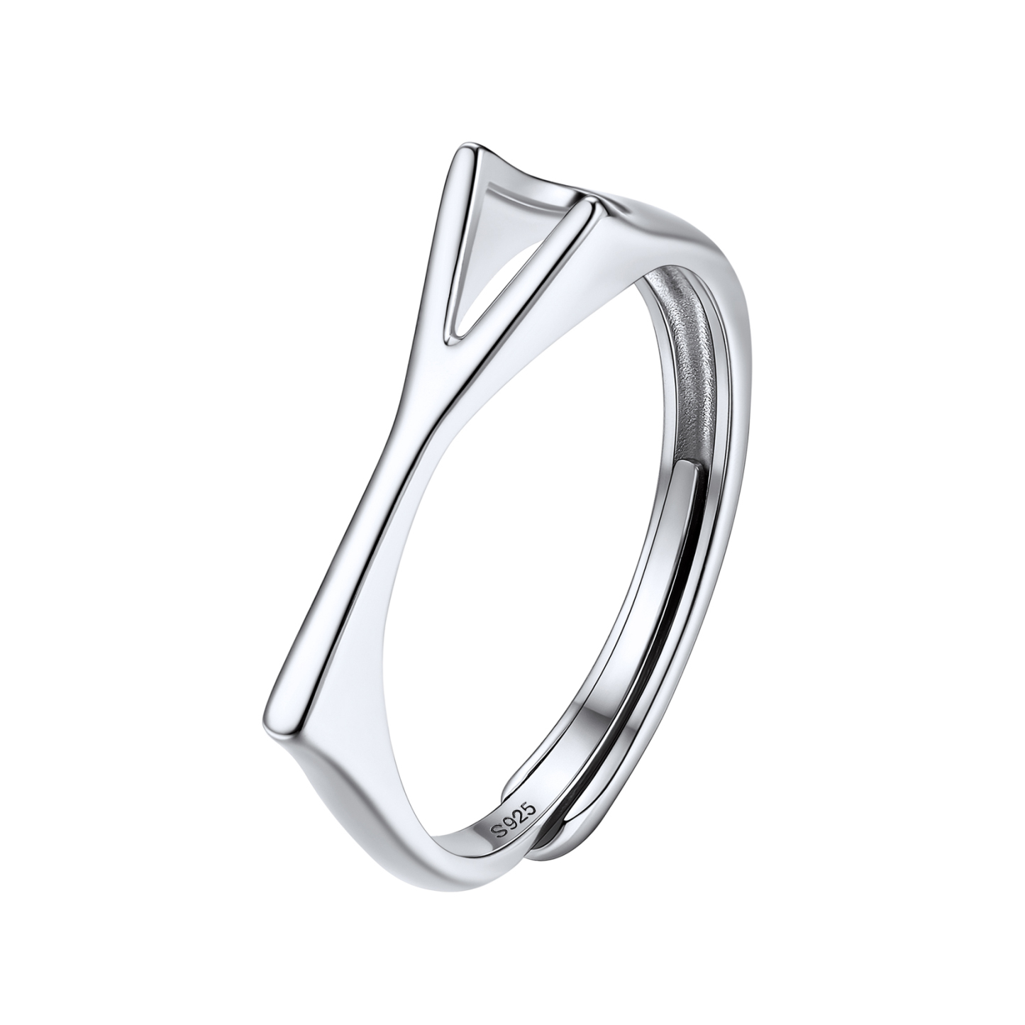 Sterling Silver Initial Stamped Alphabet A-Z Adjustable Ring
