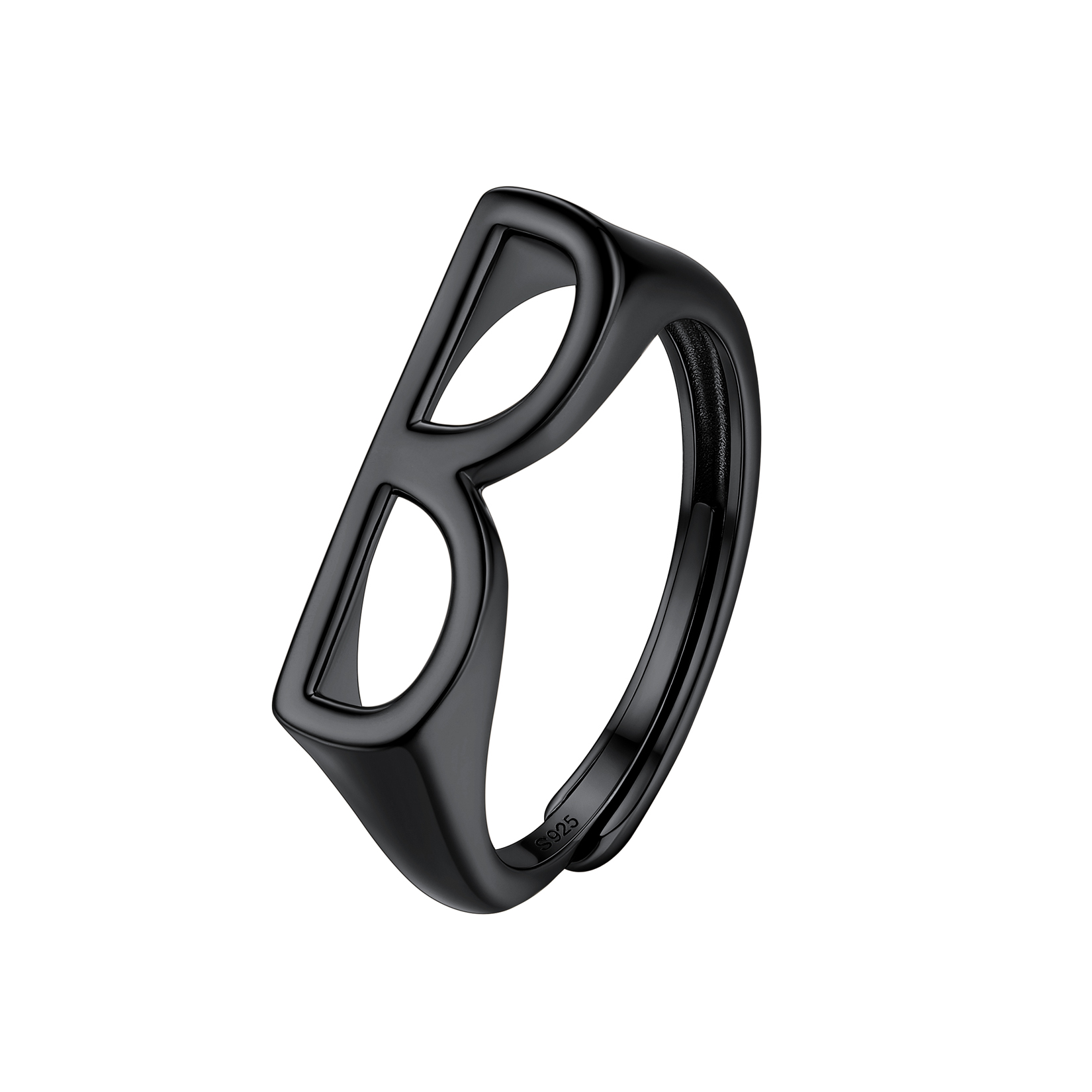 Sterling Silver Initial Stamped Alphabet A-Z Adjustable Ring