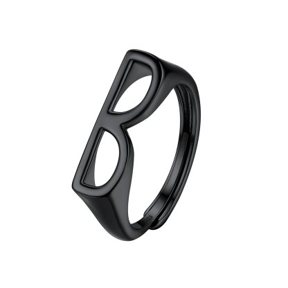 Sterling Silver Initial Stamped Alphabet A-Z Adjustable Ring