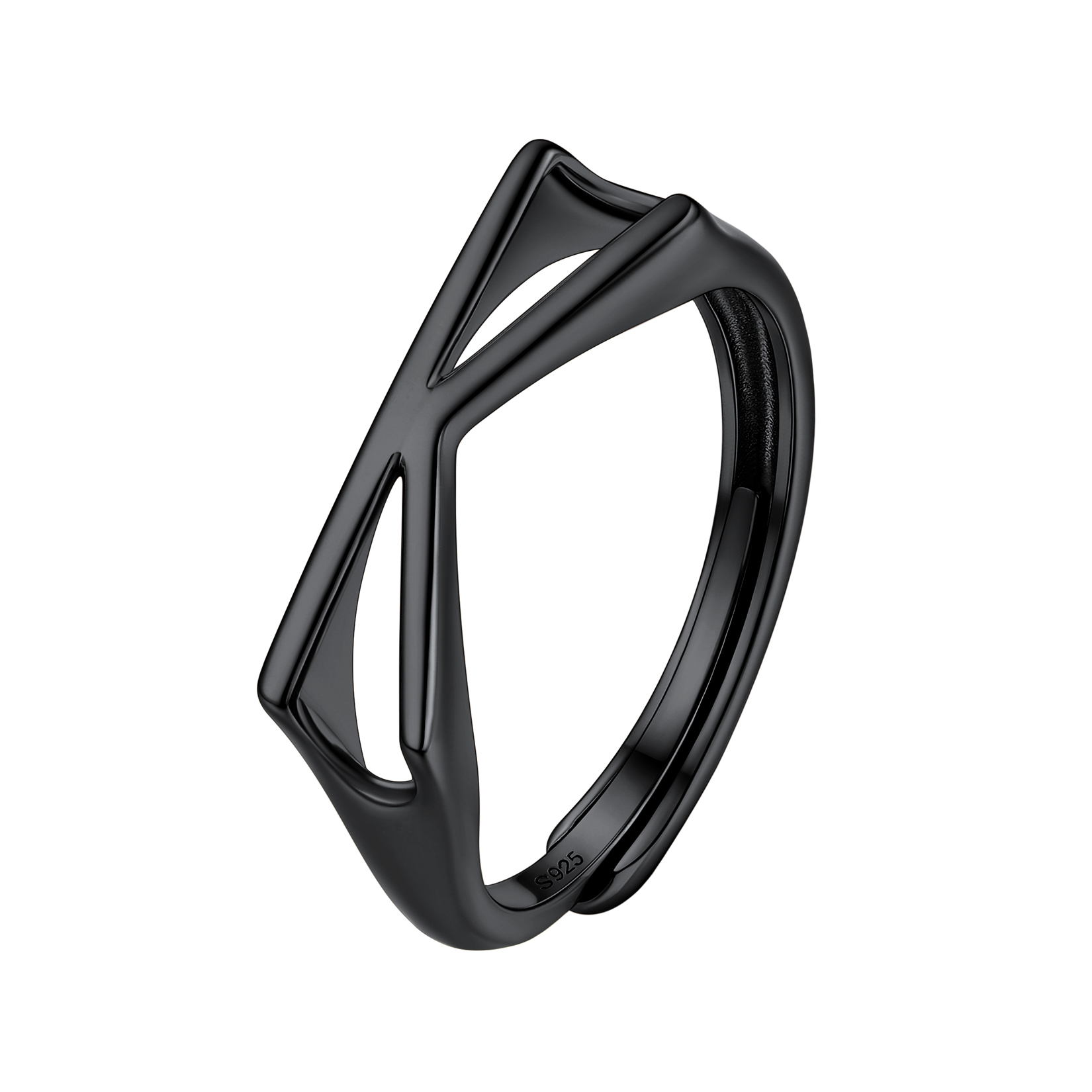 Sterling Silver Initial Stamped Alphabet A-Z Adjustable Ring