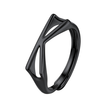 Sterling Silver Initial Stamped Alphabet A-Z Adjustable Ring