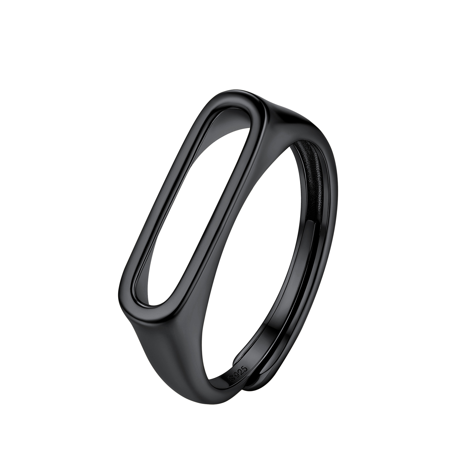 Sterling Silver Initial Stamped Alphabet A-Z Adjustable Ring