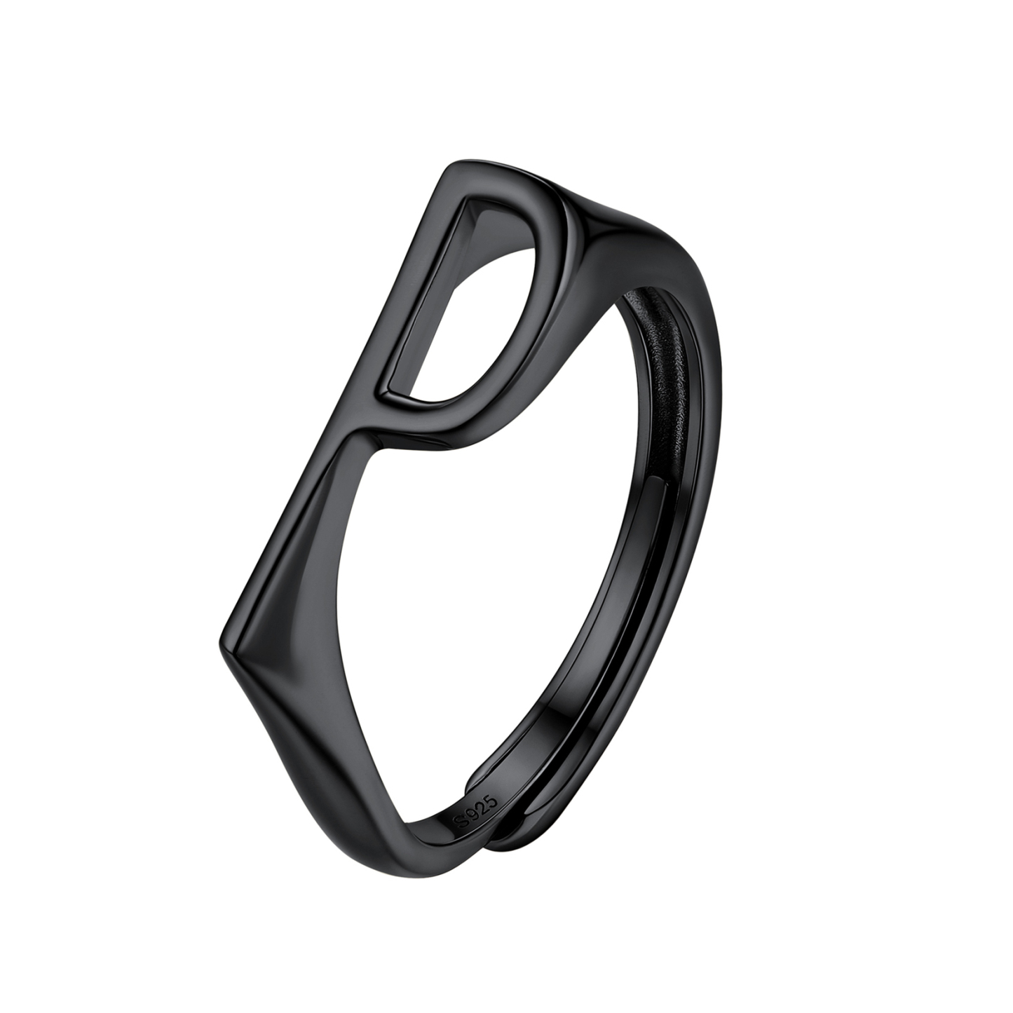 Sterling Silver Initial Stamped Alphabet A-Z Adjustable Ring