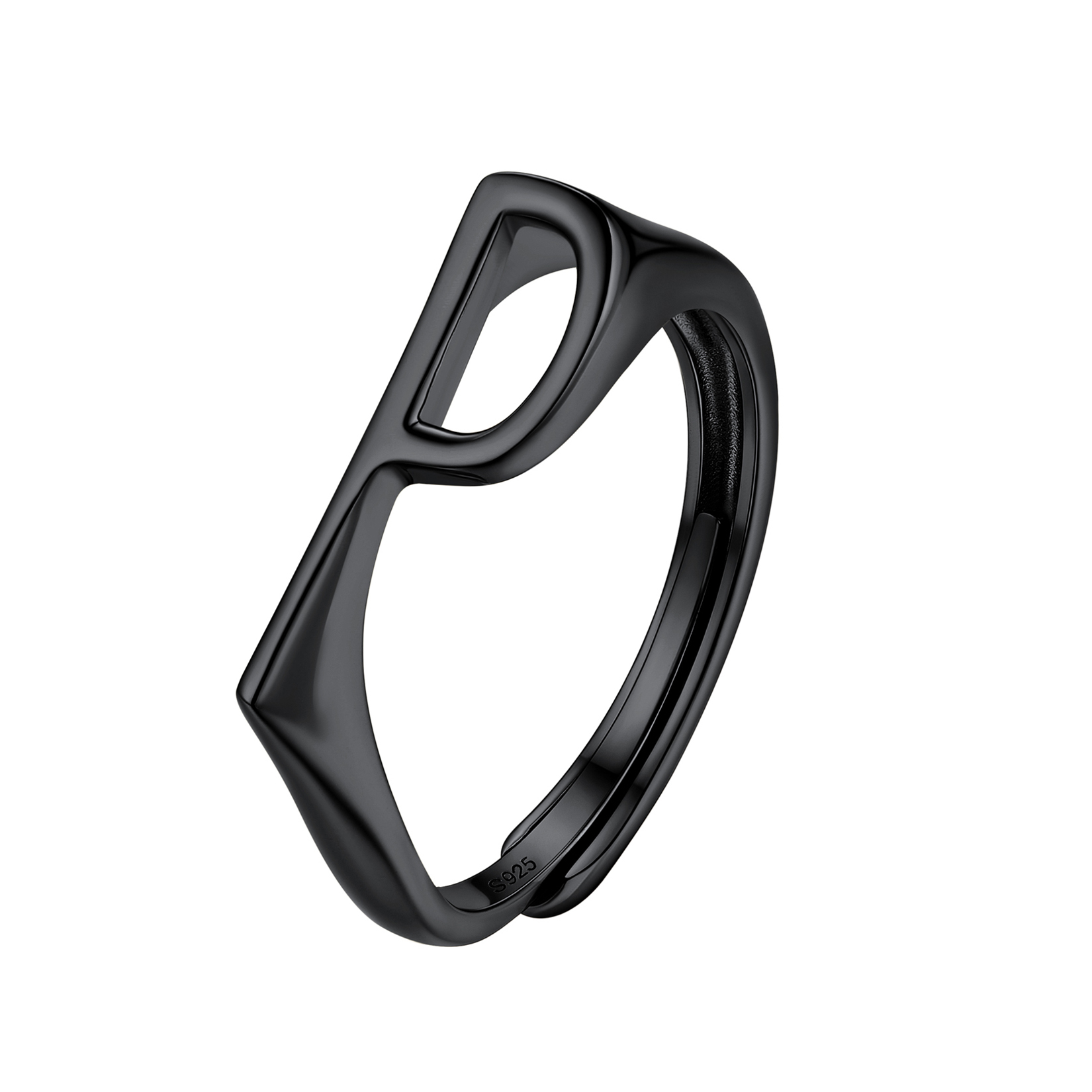 Sterling Silver Initial Stamped Alphabet A-Z Adjustable Ring