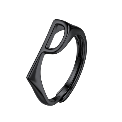 Sterling Silver Initial Stamped Alphabet A-Z Adjustable Ring