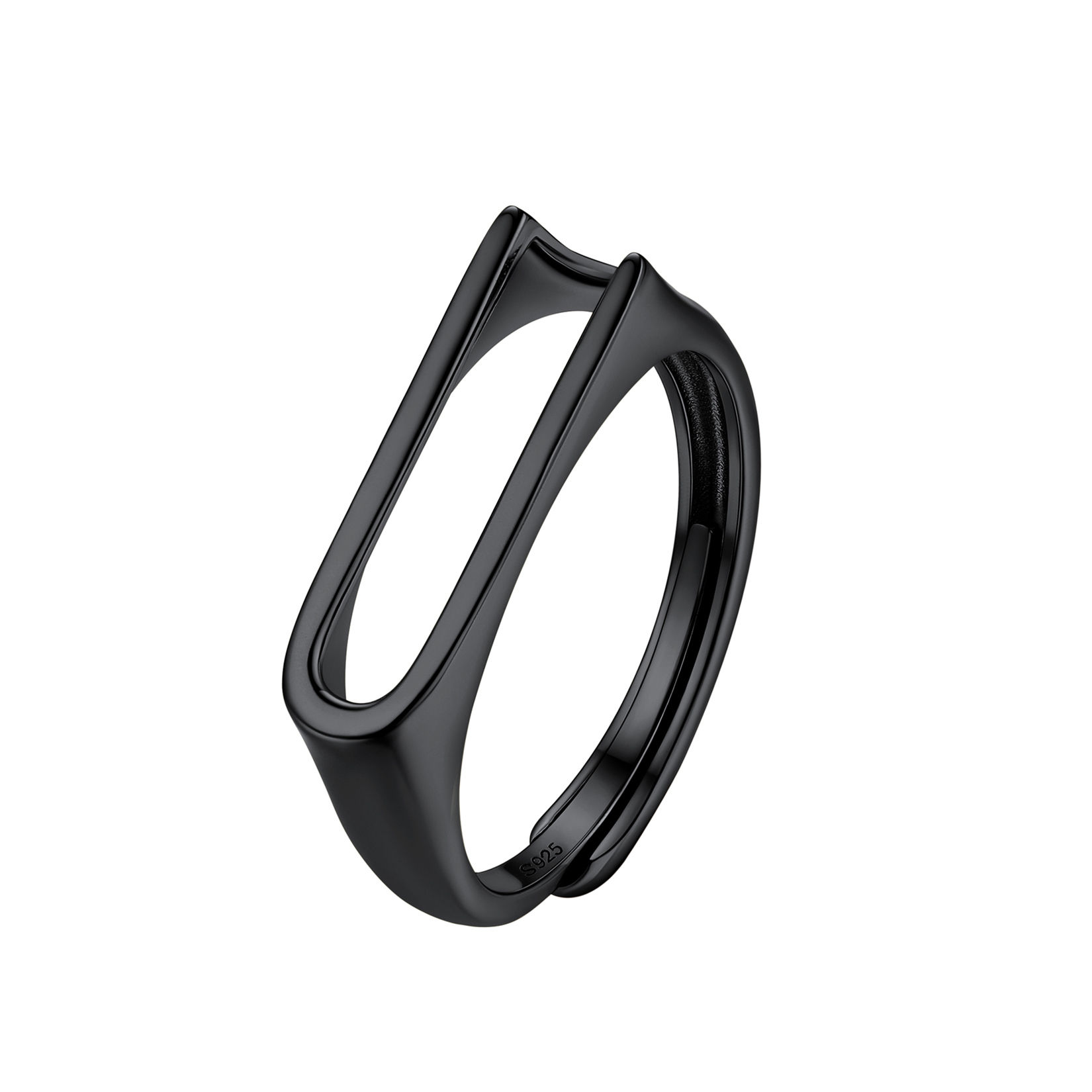 Sterling Silver Initial Stamped Alphabet A-Z Adjustable Ring