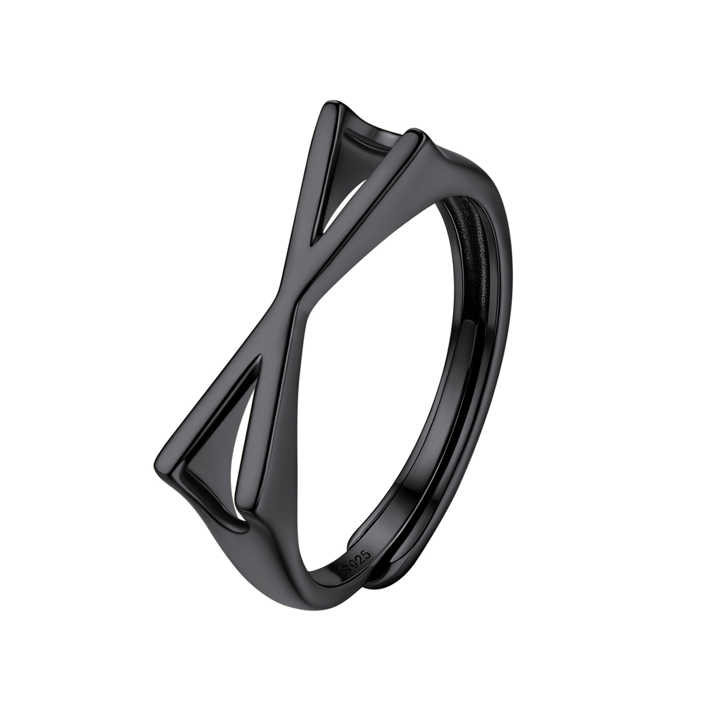 Sterling Silver Initial Stamped Alphabet A-Z Adjustable Ring