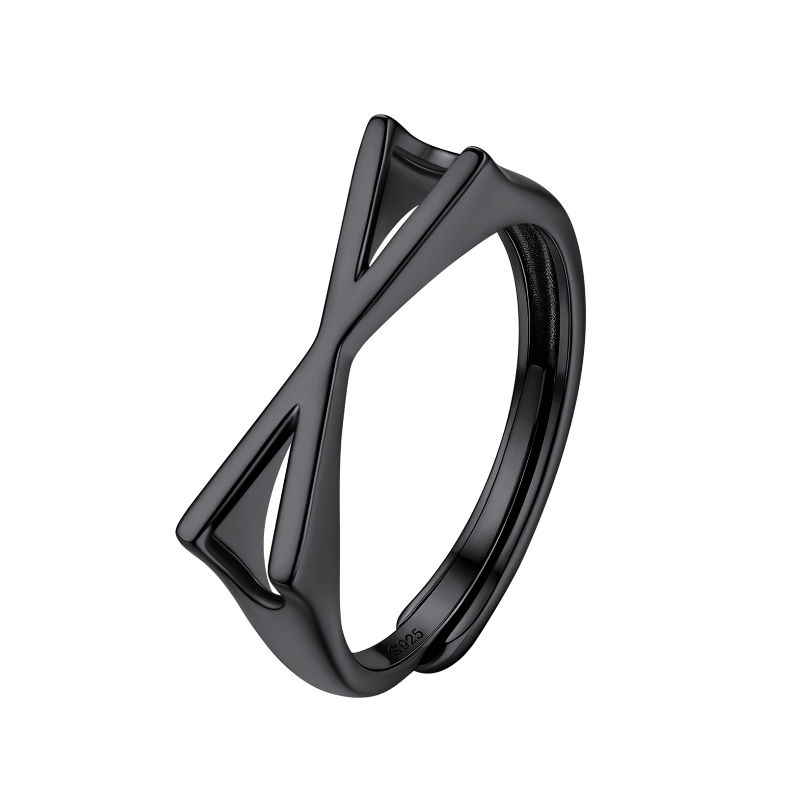 Sterling Silver Initial Stamped Alphabet A-Z Adjustable Ring