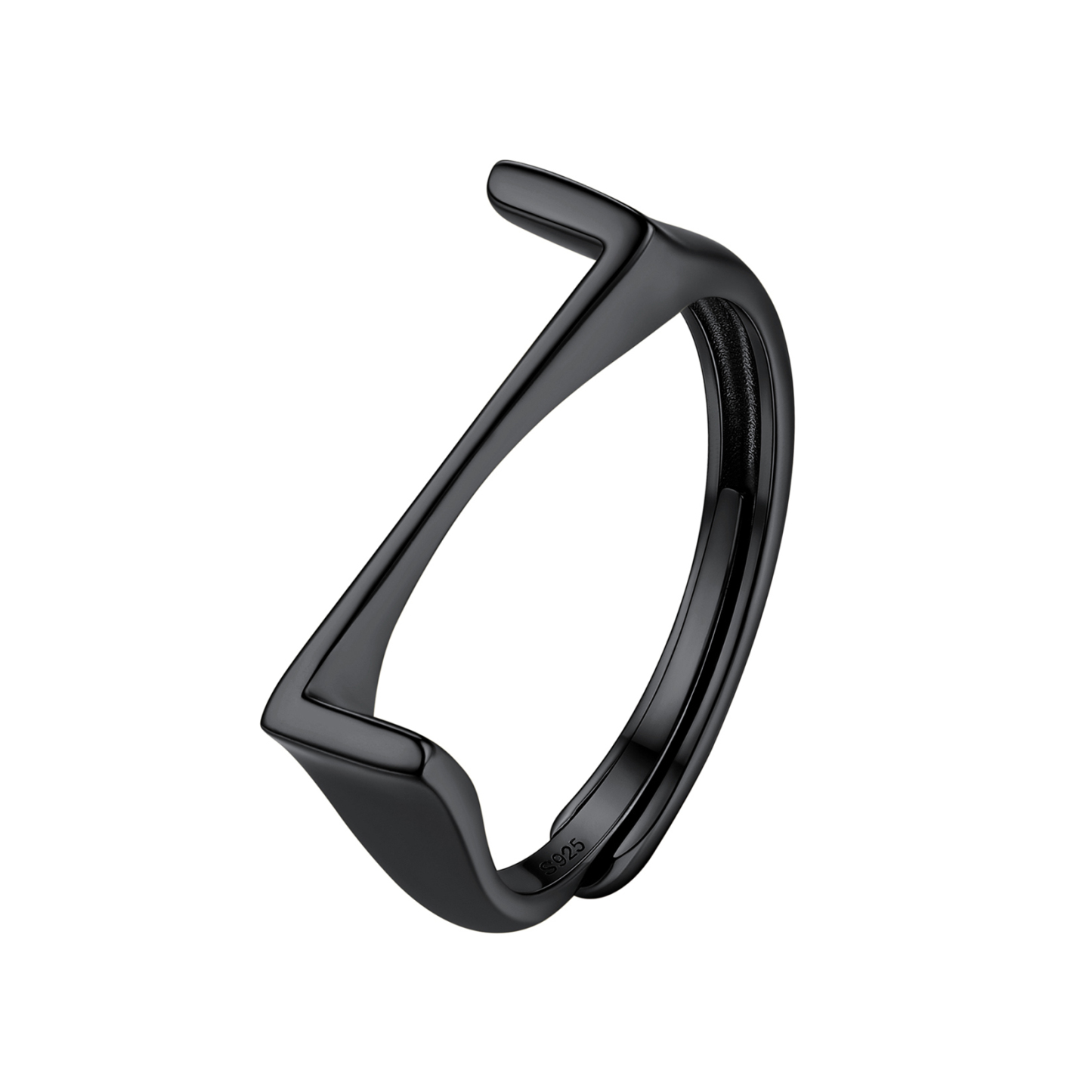 Sterling Silver Initial Stamped Alphabet A-Z Adjustable Ring