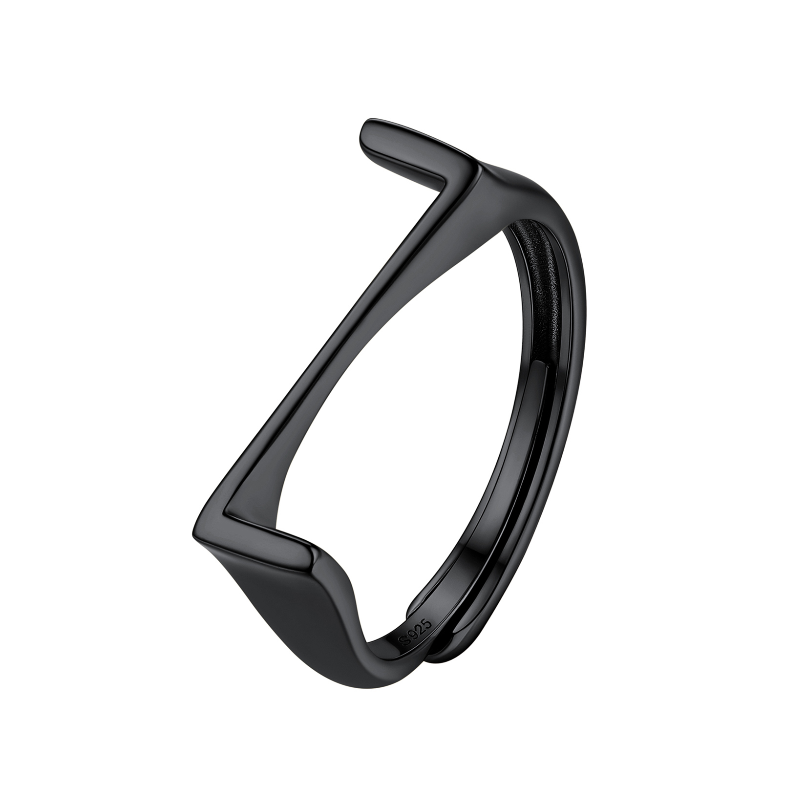 Sterling Silver Initial Stamped Alphabet A-Z Adjustable Ring