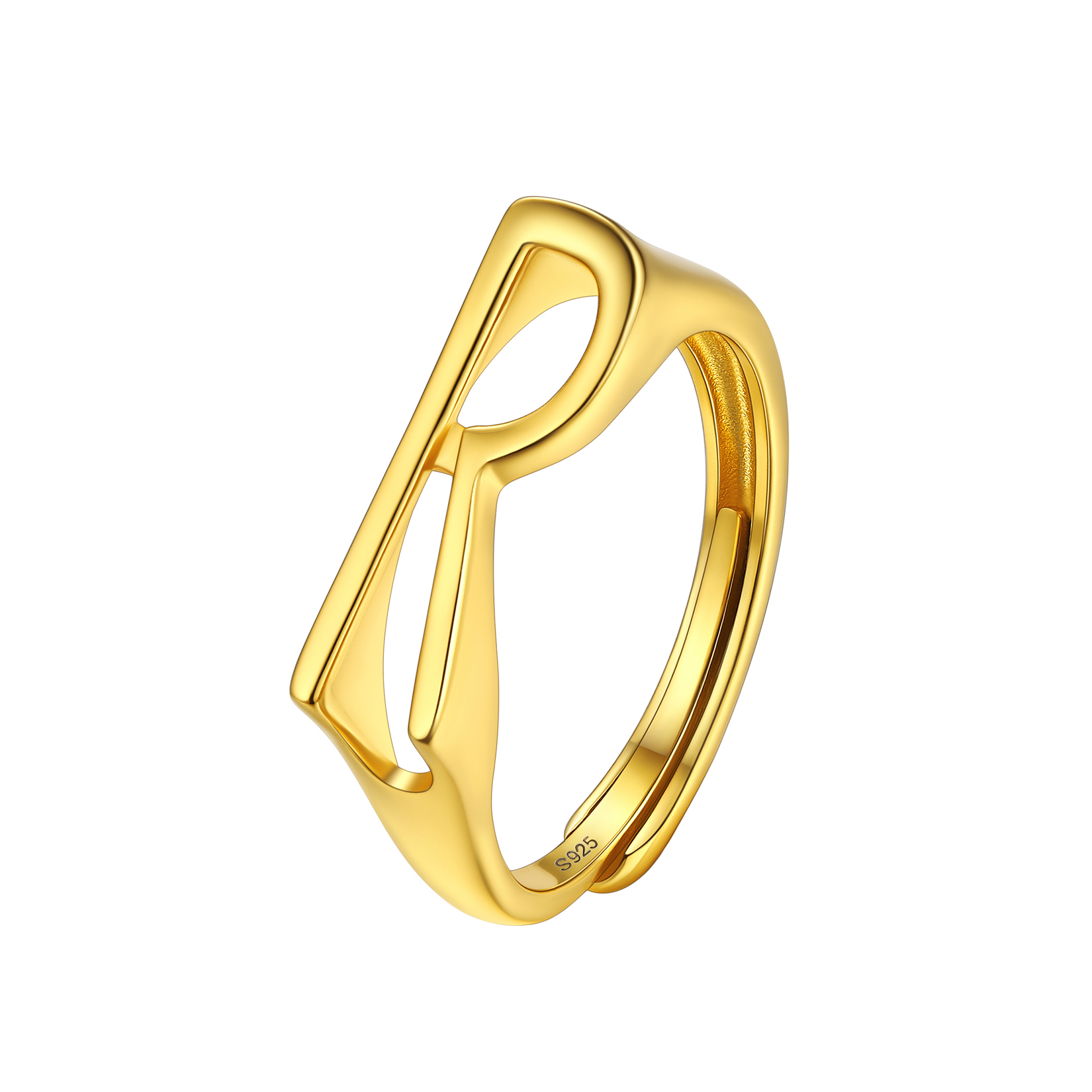 Sterling Silver Initial Stamped Alphabet A-Z Adjustable Ring