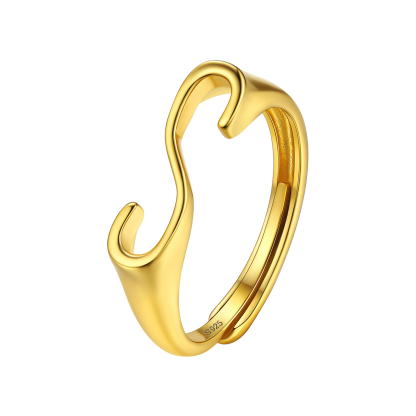 Sterling Silver Initial Stamped Alphabet A-Z Adjustable Ring