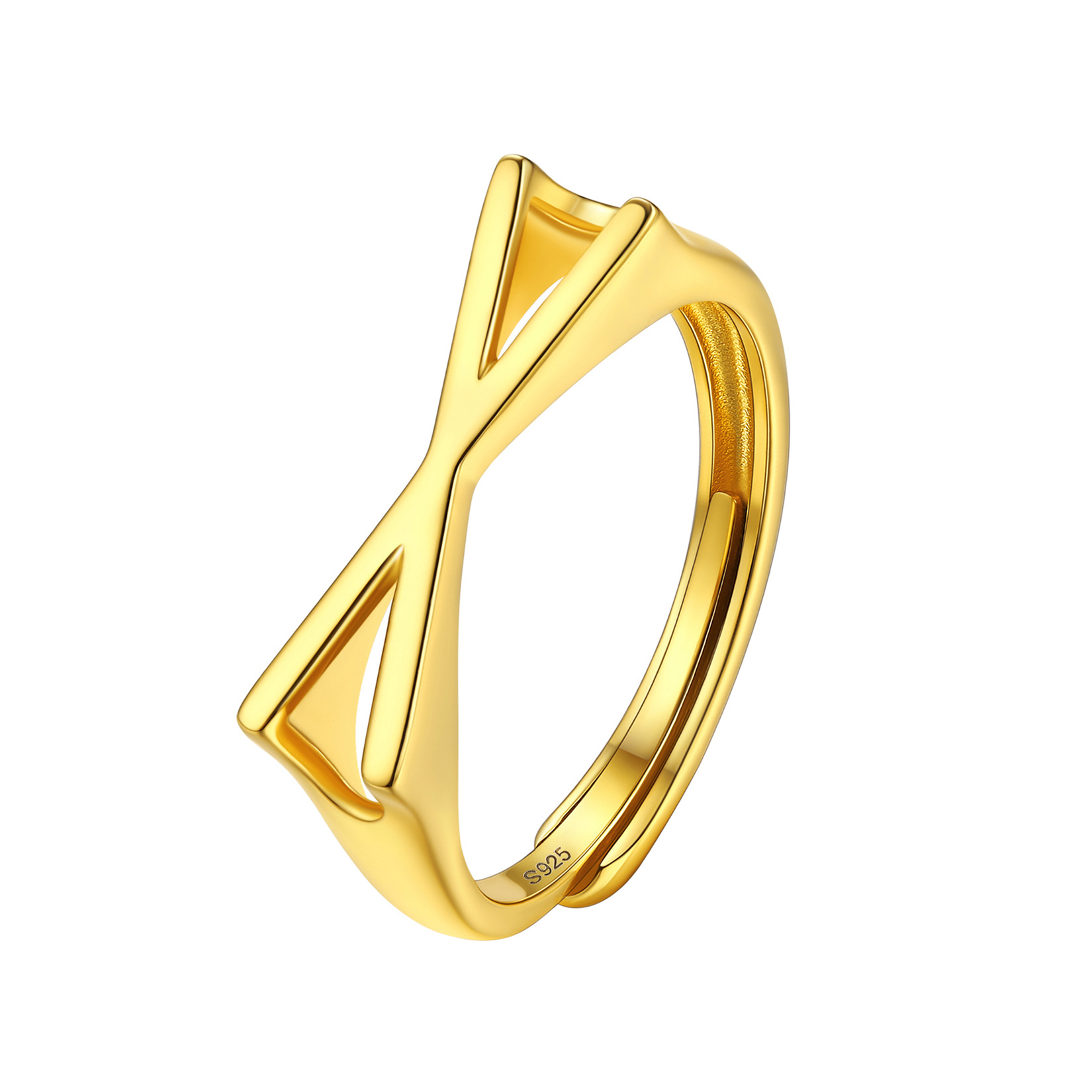 Sterling Silver Initial Stamped Alphabet A-Z Adjustable Ring