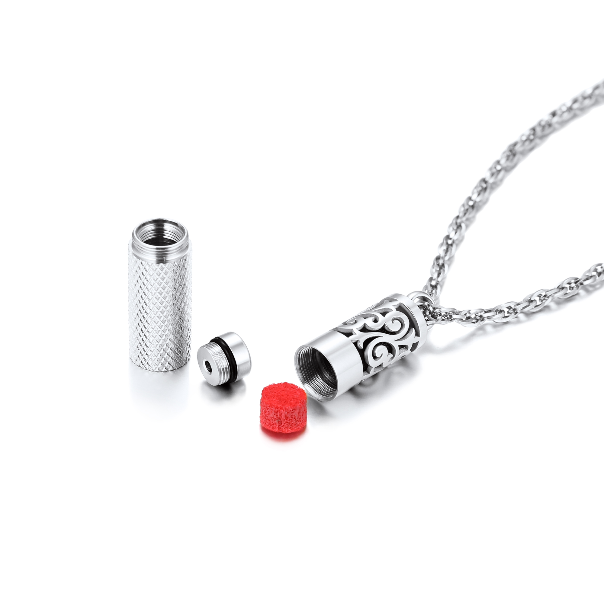 Perfume Locket Diffuser Essential Oil Stainless Steel Necklace DETAIL