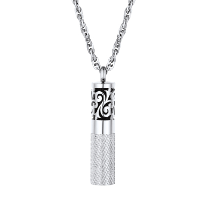 Perfume Locket Diffuser Essential Oil Stainless Steel Necklace SILVER