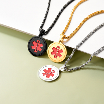 Personalized Engraved Medical ID Medical Alert Necklace collection