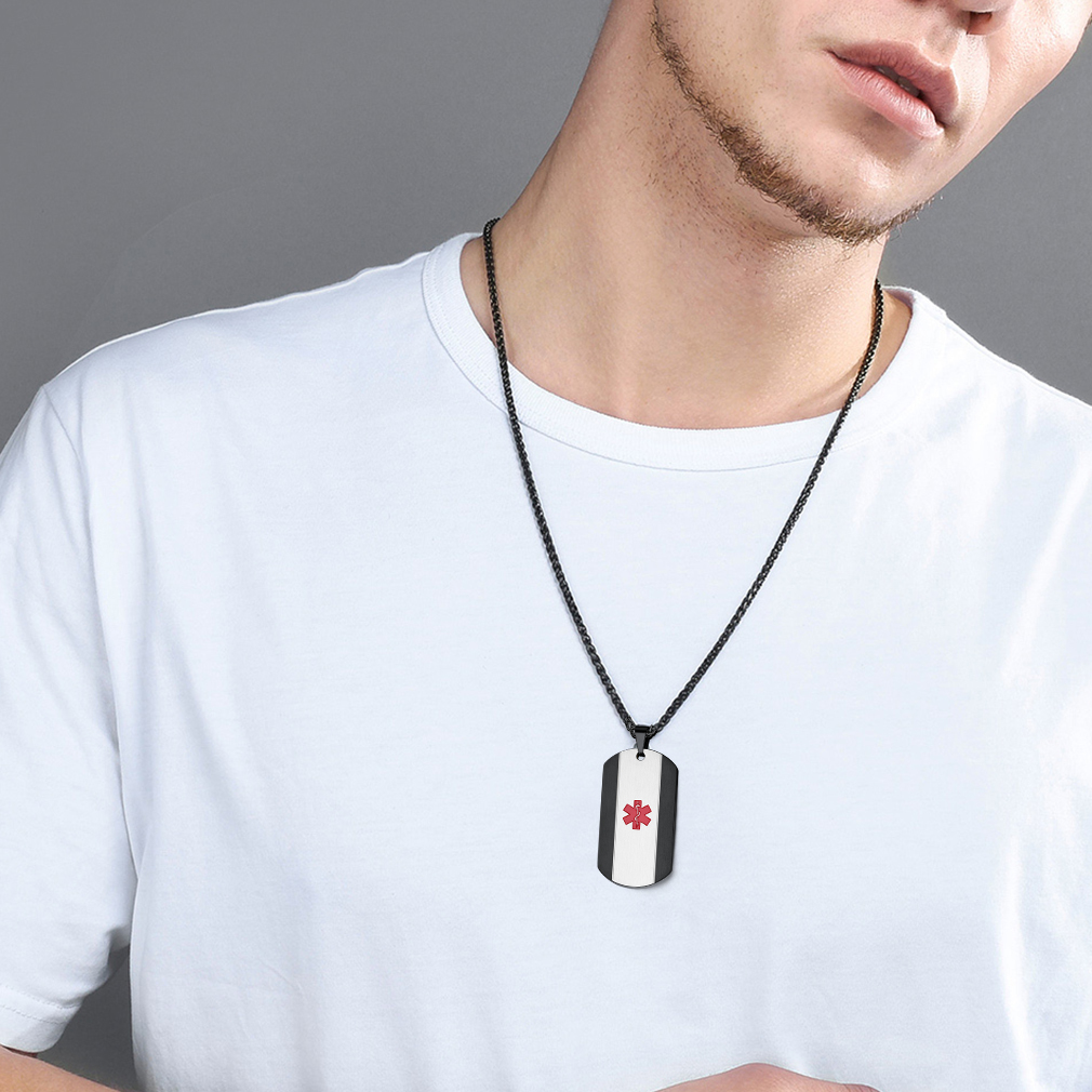 Personalized Engraved Medical ID Medical Alert Necklace model