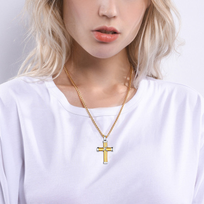 Cross Urn Necklace for Ashes Engraved