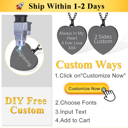 Personalized Engraved Heart Necklace for Women