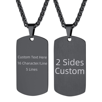 Custom Engraved Double-Sided  Necklace for Men