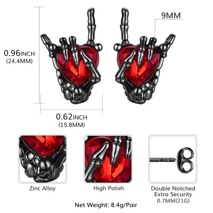 Skeleton Rock Hand Earrings