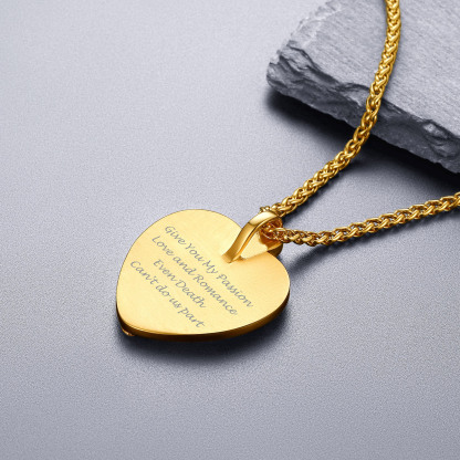 Skull Photo Heart Necklace engraved