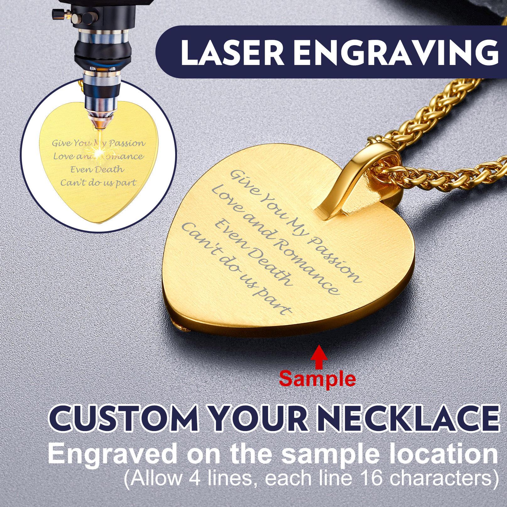 Skull Photo Heart Necklace 