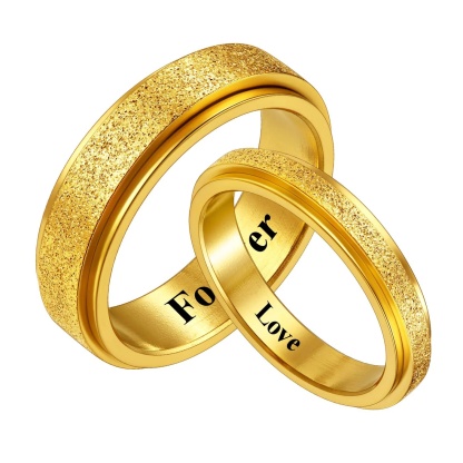 Spinner Promise Rings for Couple Gold Plated