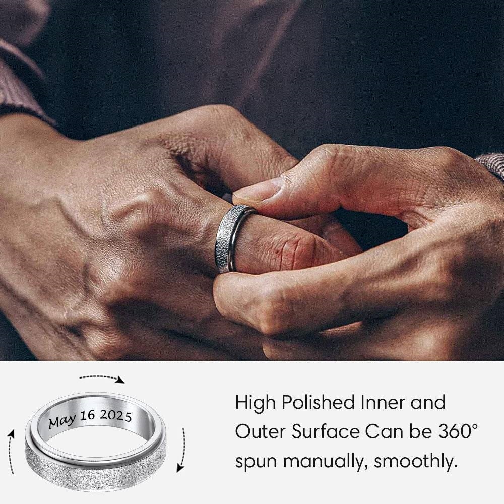 Stainless Steel Spinner Ring CZ
