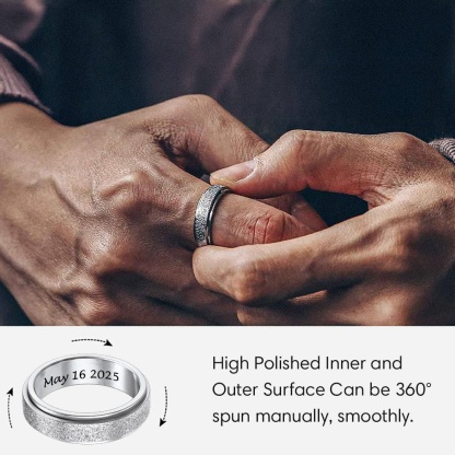 Stainless Steel Spinner Ring CZ