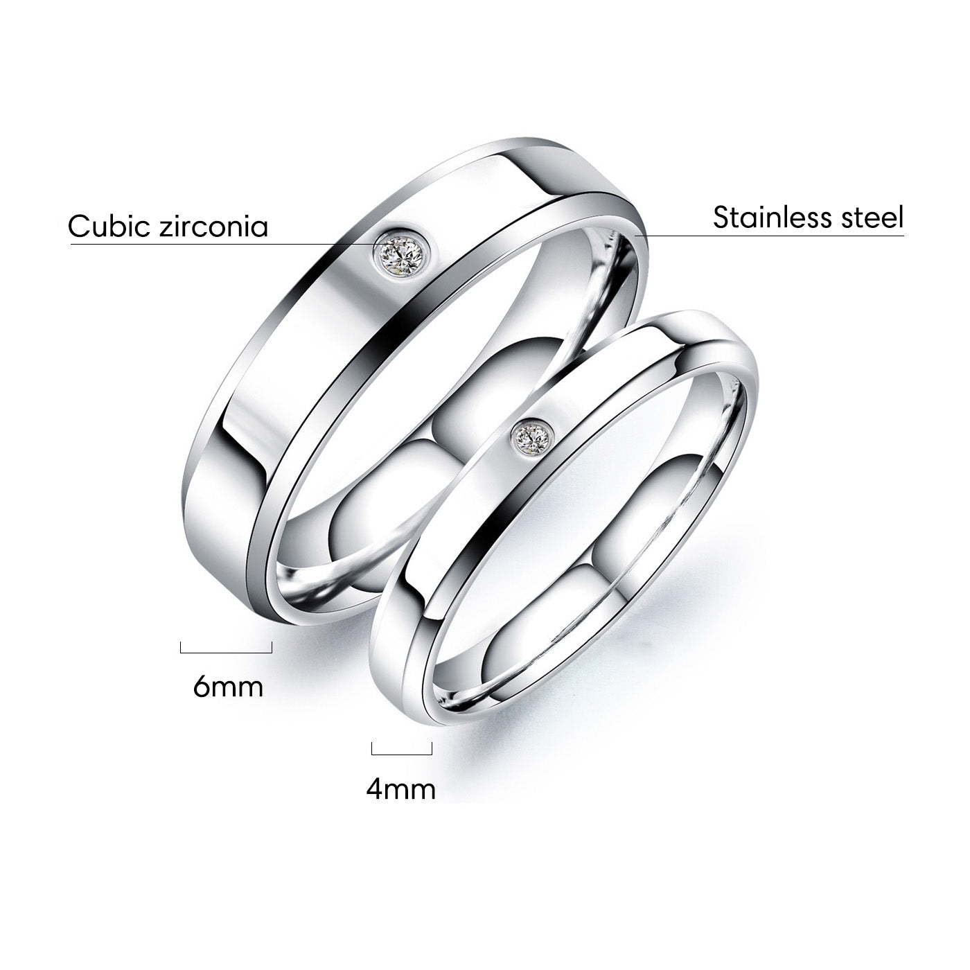 Personalized Engraved Name Promise Rings for Couple detail