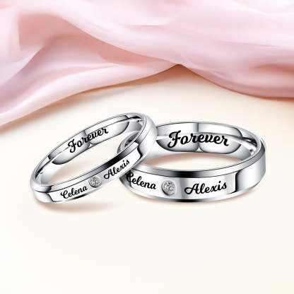 Personalized Engraved Promise Rings for Couple