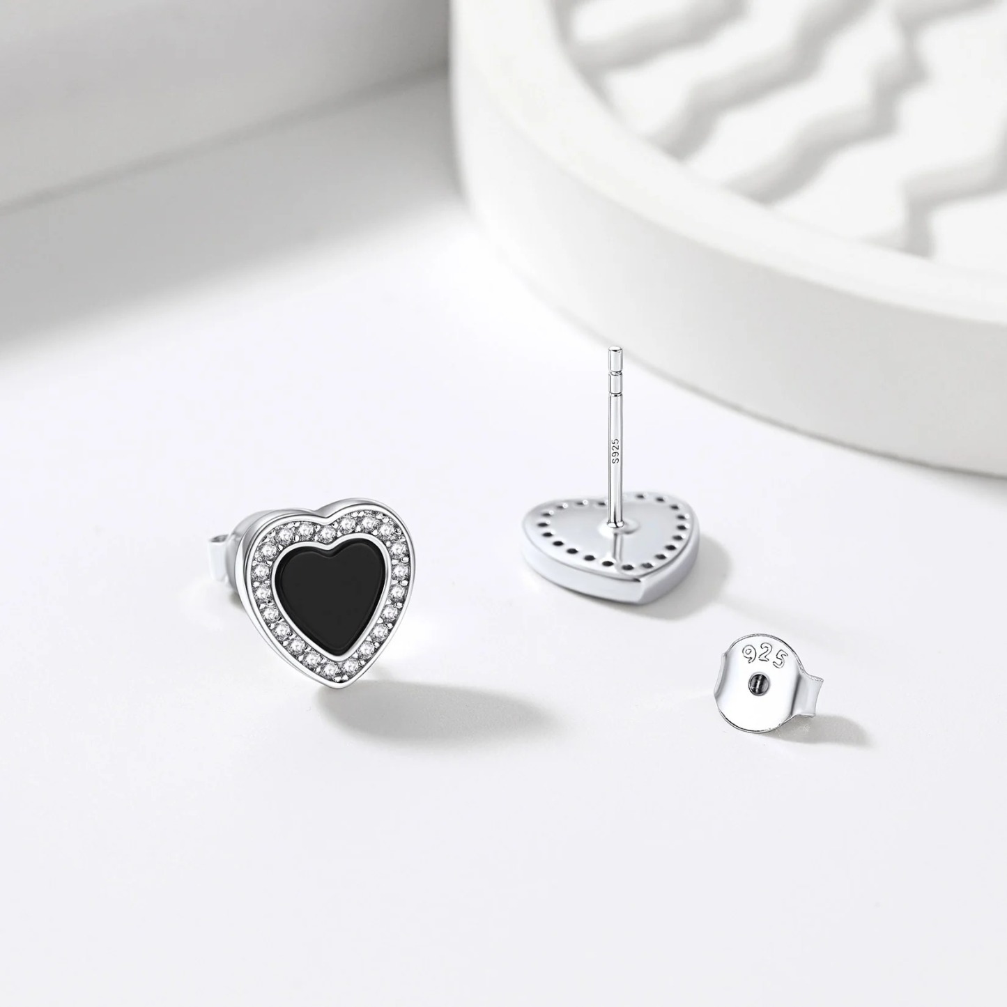 925 Sterling Silver Black Onyx Stud Earrings