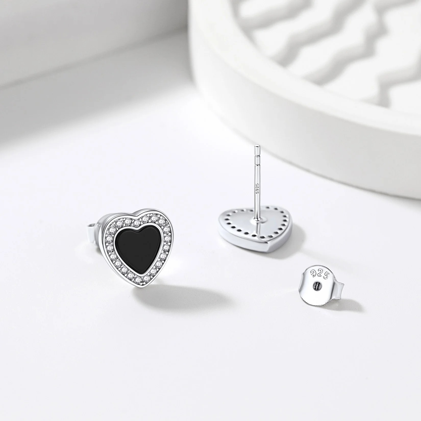 925 Sterling Silver Black Onyx Stud Earrings