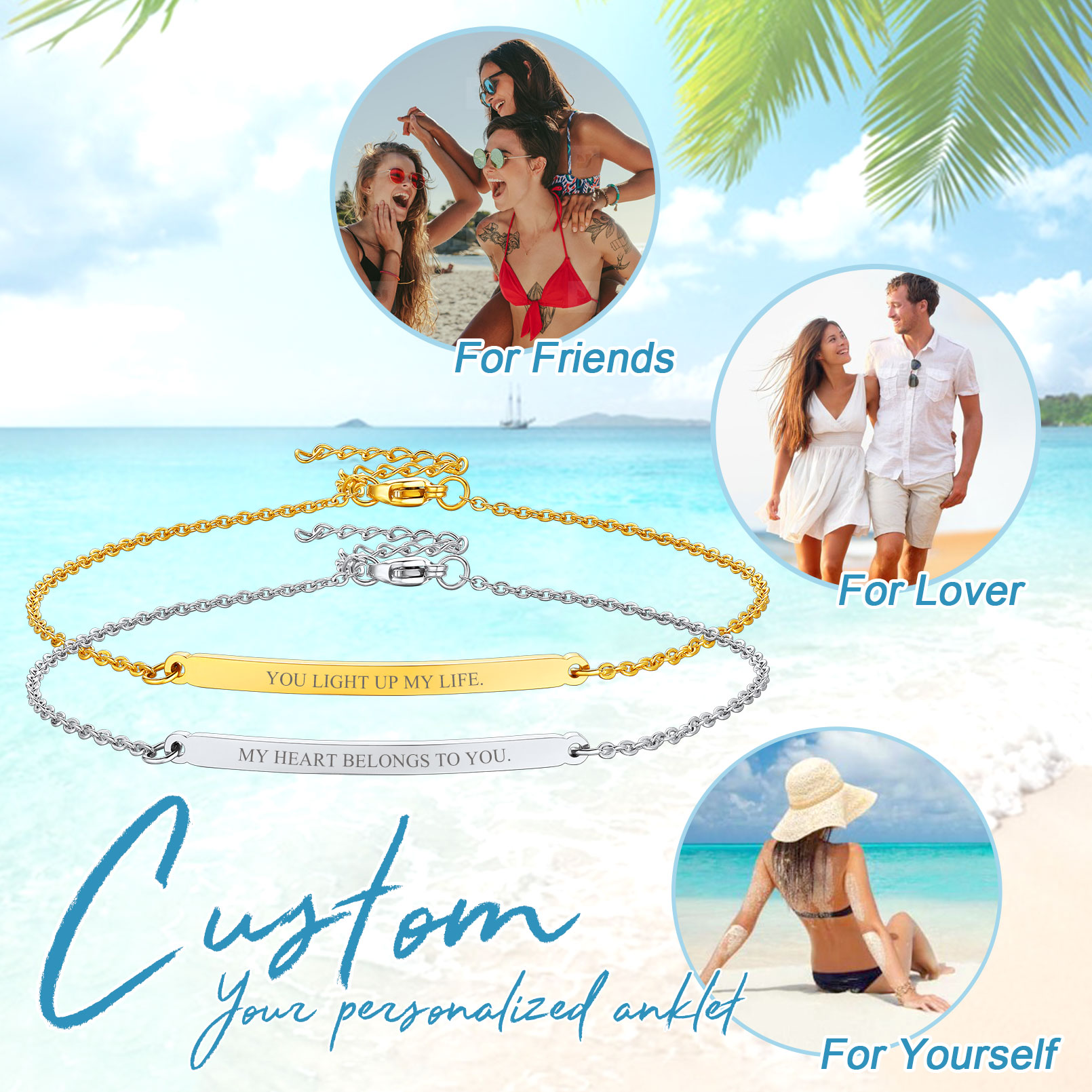  Customized Name Bar Anklet 