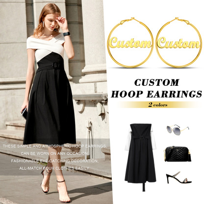 Personalized Lightweight Large Hoop Earrings 40/50/70mm