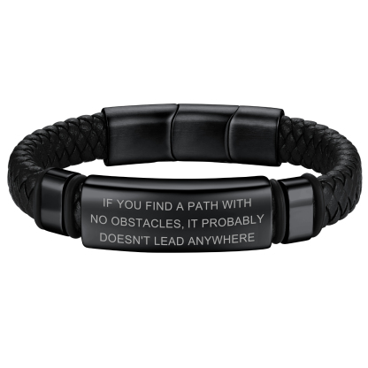 ID Tags Cuff Leather Braided Bracelets Custom Wristband Bangle Classic Accessories