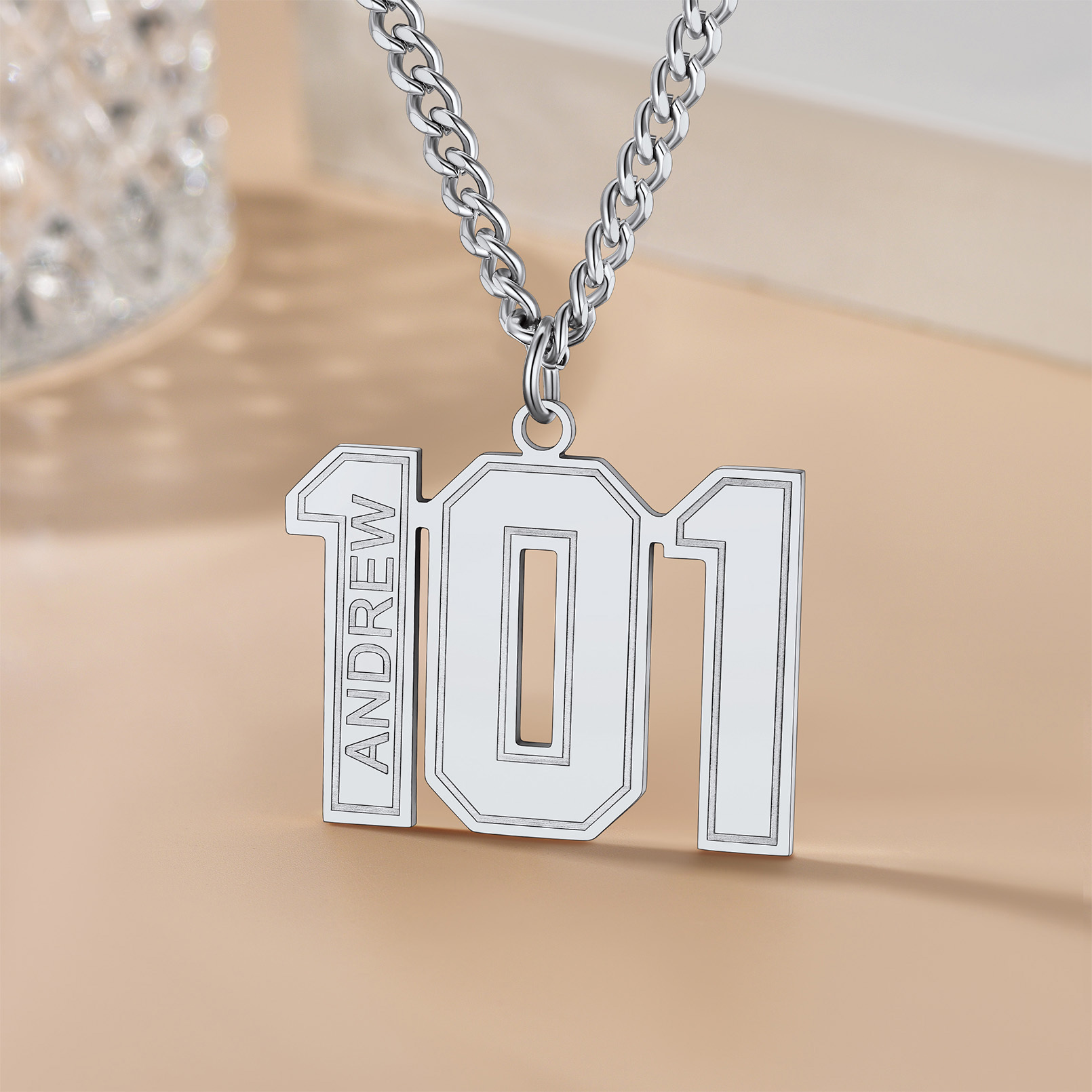 Personalized Engraved Number Pendant Necklace occasion