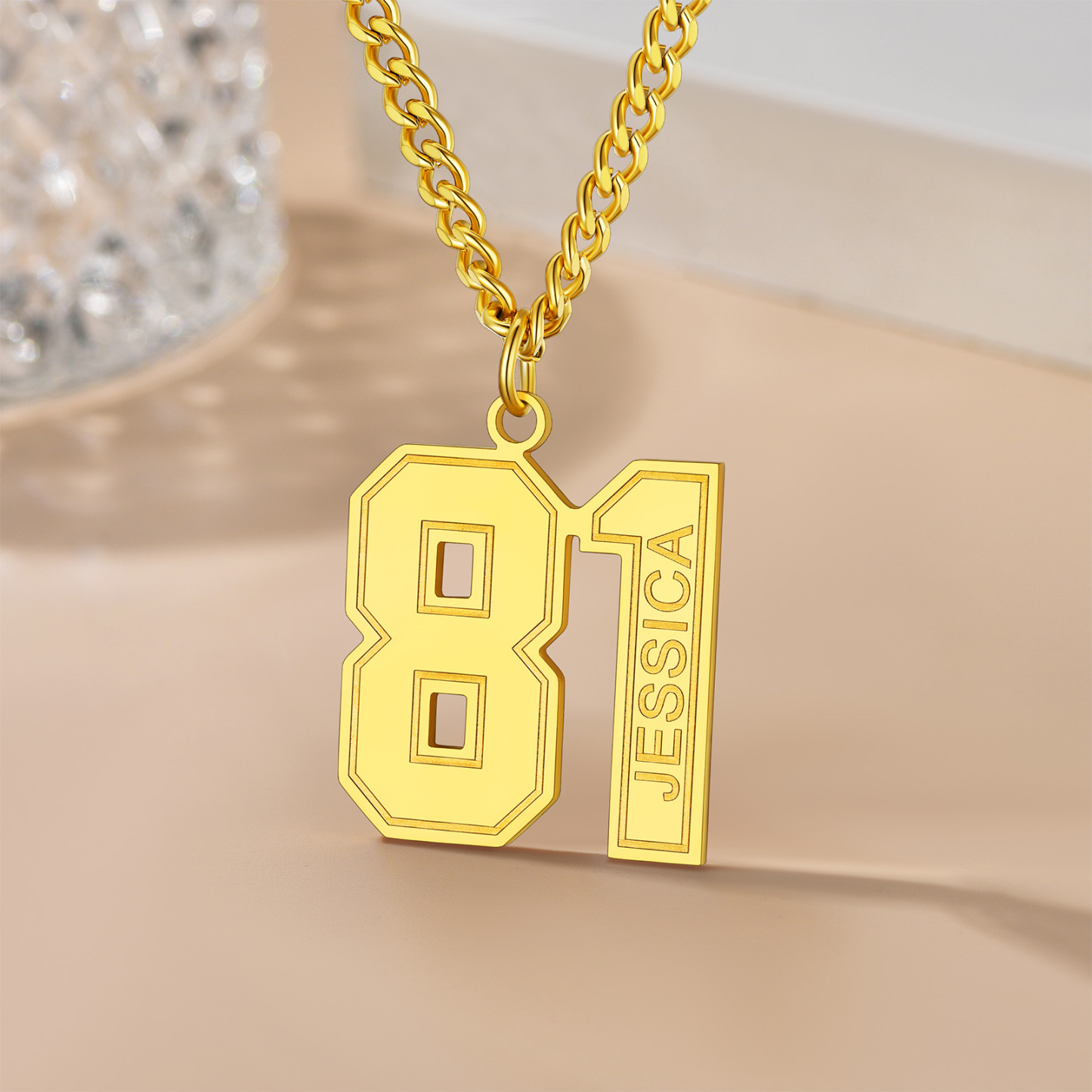Personalized Engraved Number Pendant Necklace For Men occasion