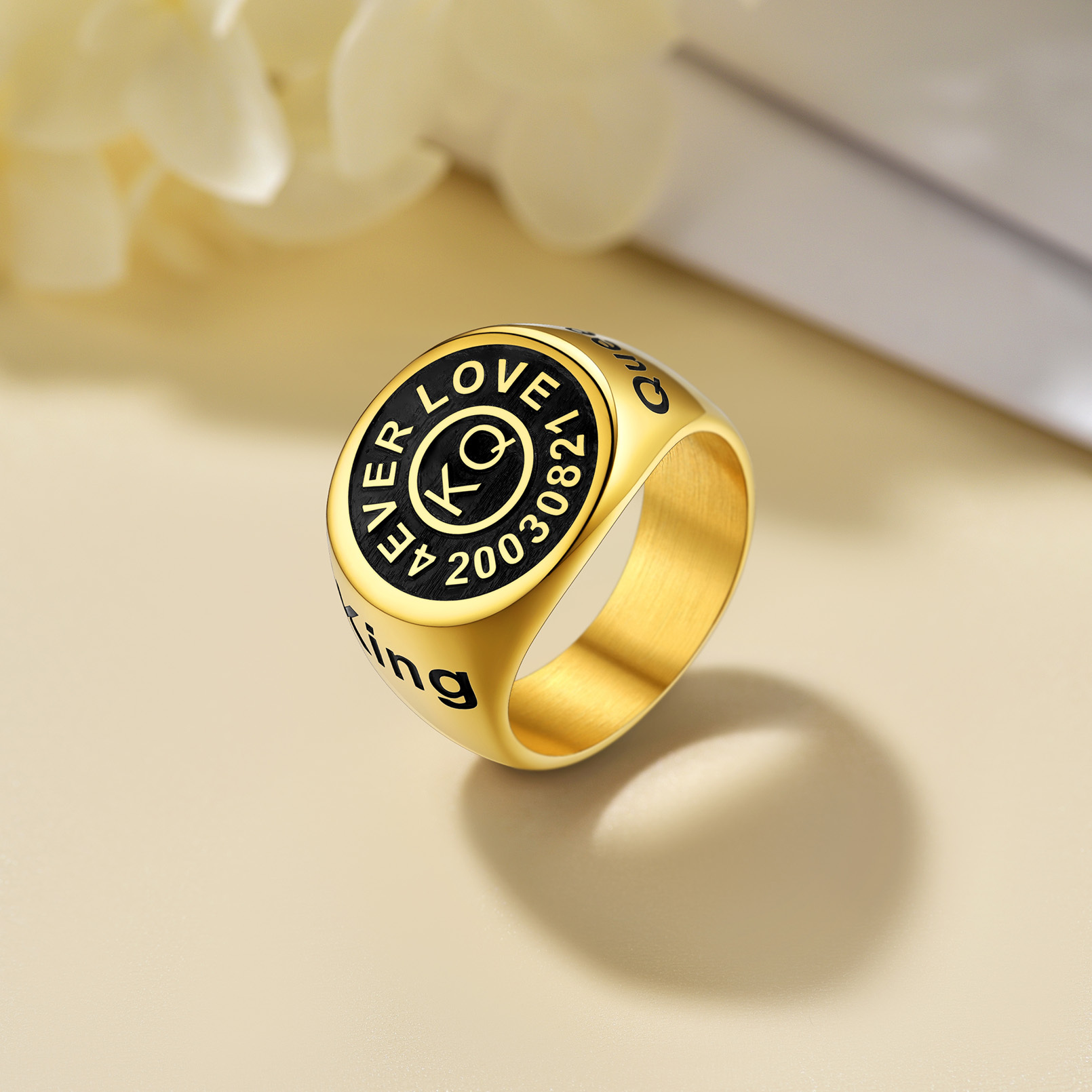 Personalized Engraved Signet Rings for Men occasion gold