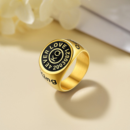 Personalized Engraved Signet Rings for Men occasion gold