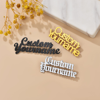 Custom Engraved Name Brooch Pin for Women Men collection