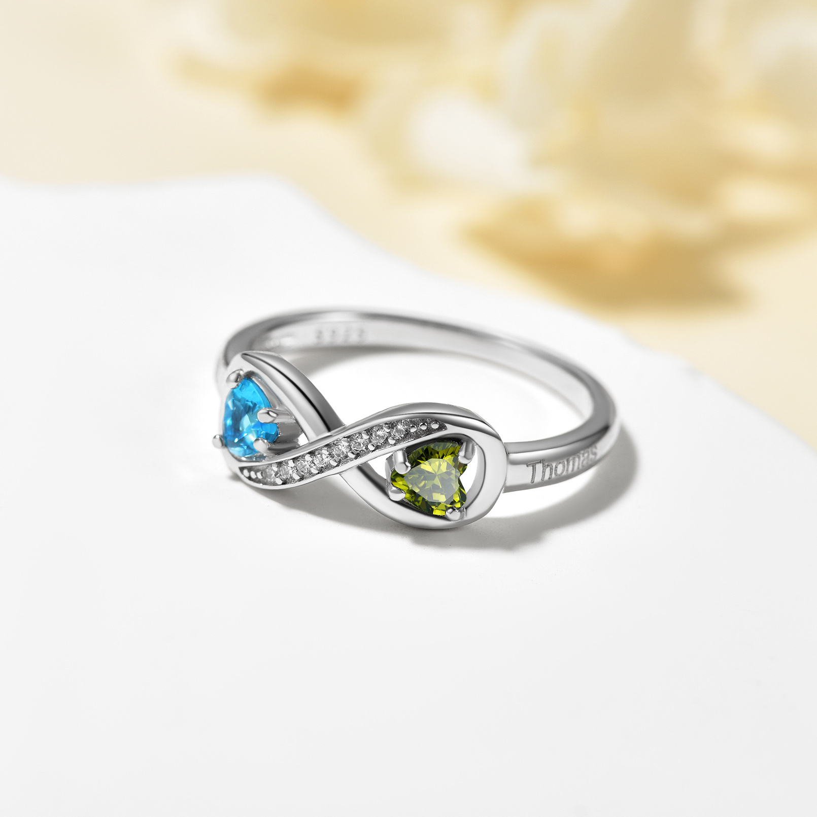 Personalized Birthstone Infinity Cubic Zirconia Rings occasion