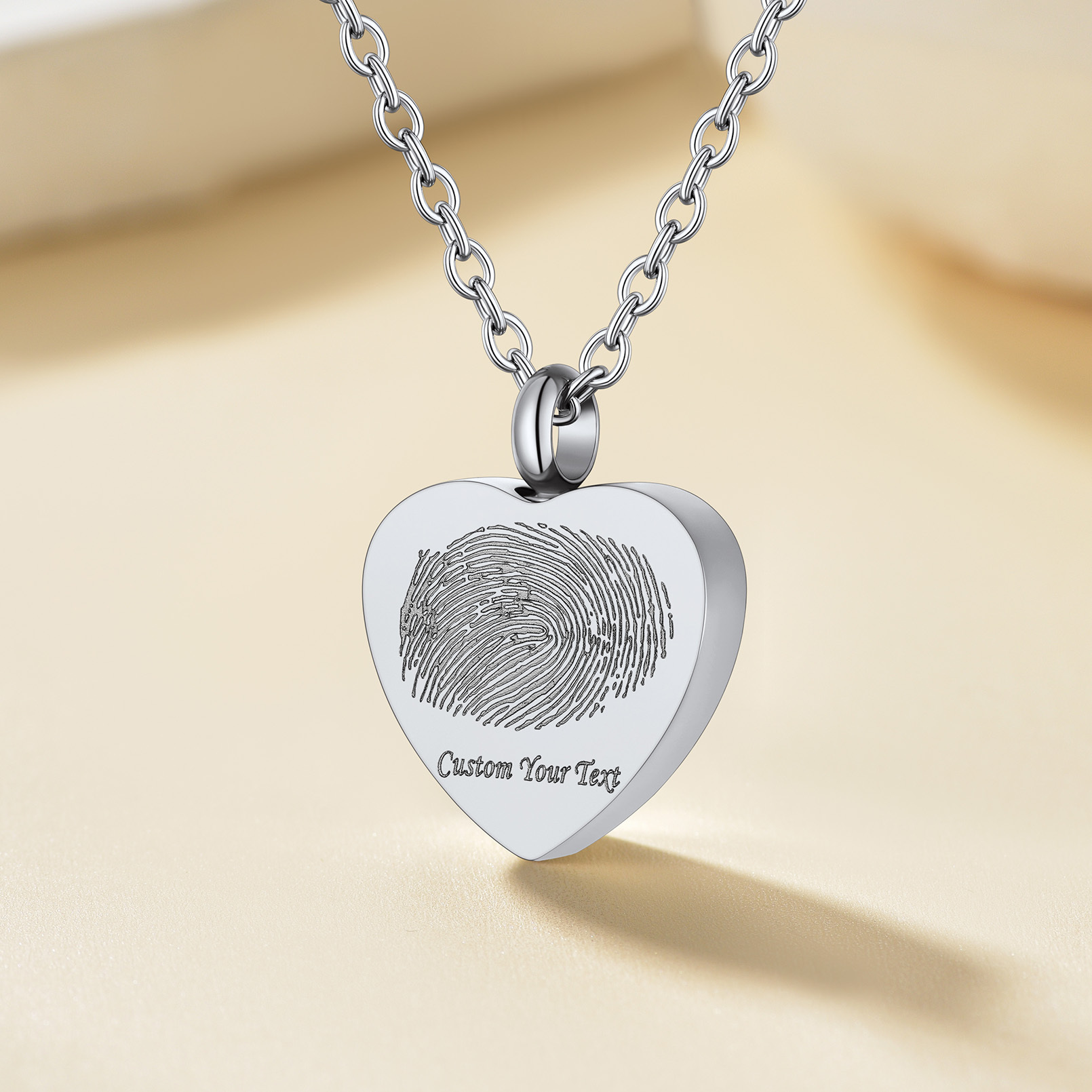 Personalized Photo Heart Urn Necklace for Ashes 