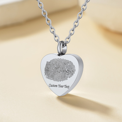 Personalized Photo Heart Urn Necklace for Ashes 