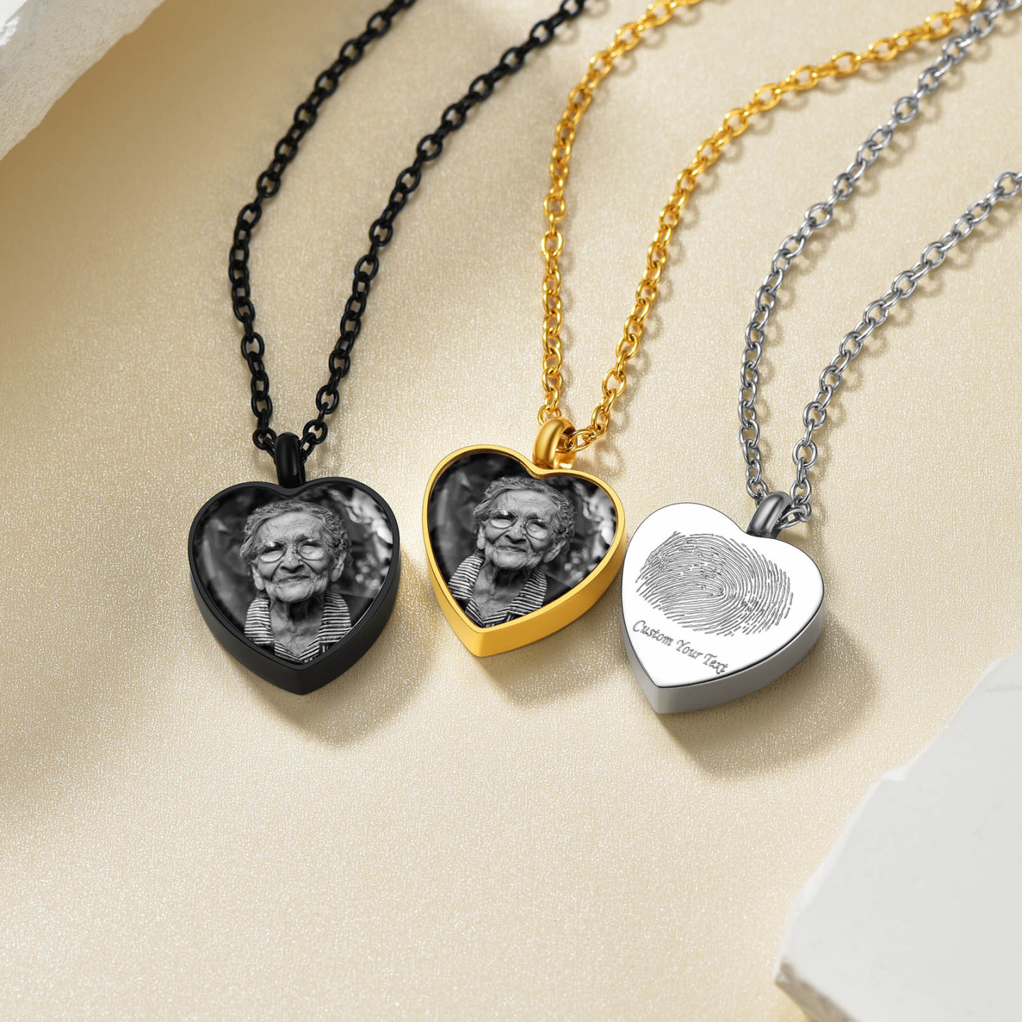 Personalized Photo Heart Urn Necklace for Ashes 