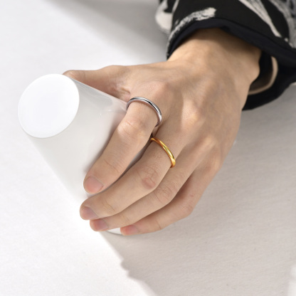 925 Sterling Silver Engravable Adjustable Ring Band For Couple model detail