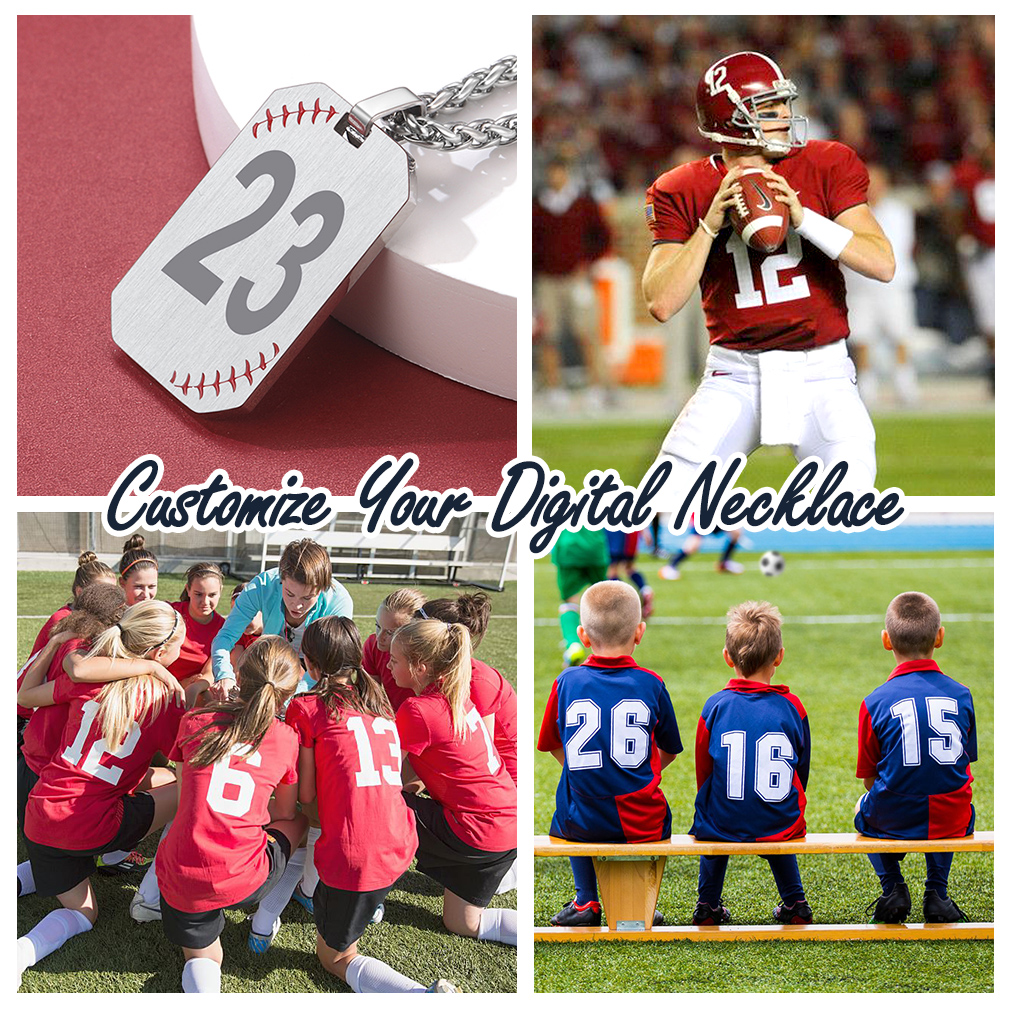 Custom Engraved Number Dog Tags Pendant Necklace for Men